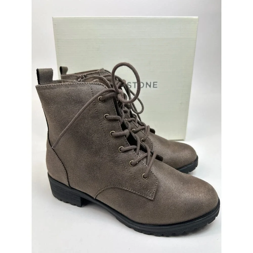Sun + Stone Frankie Brown Combat Boots Size 3‎ M